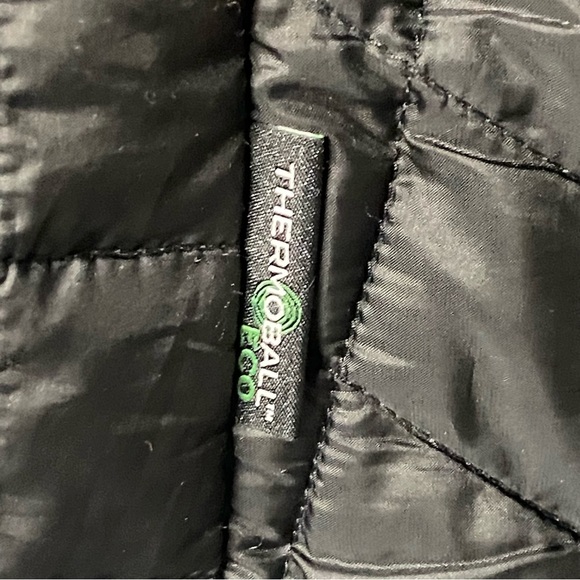 The North Face Quilted Jacket Small Black Full Zip Theroball Mock Neck - Picture 9 of 11